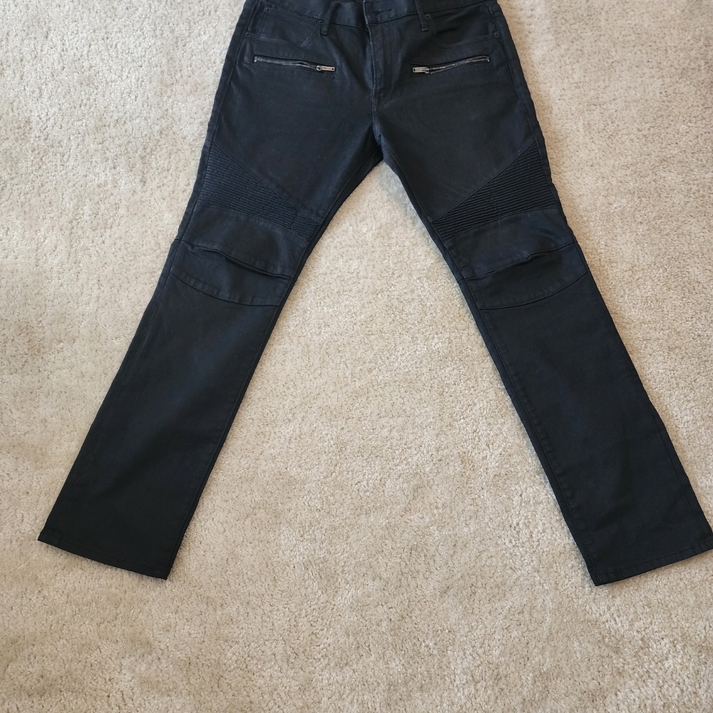 Black Cargo Pants with Zipper Details